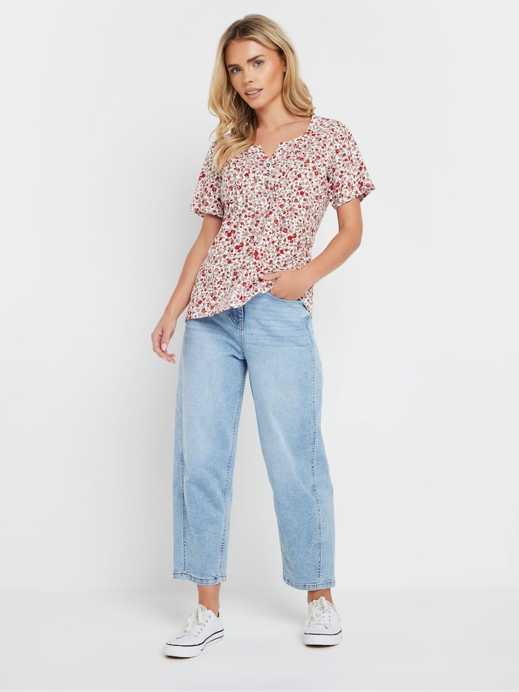 Rosa - M&Co Petite Short Sleeve 100% Cotton Henley Top - Imagen 2 de 5 Rosa - M&Co Petite Short Sleeve 100% Cotton Henley Top - Imagen 2 de 5
