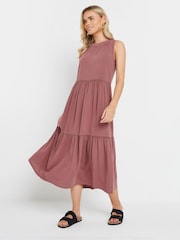 M&Co Red Petite Acid Wash Tassel Detail Maxi Dress - Image 2 of 5