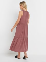 M&Co Red Petite Acid Wash Tassel Detail Maxi Dress - Image 3 of 5