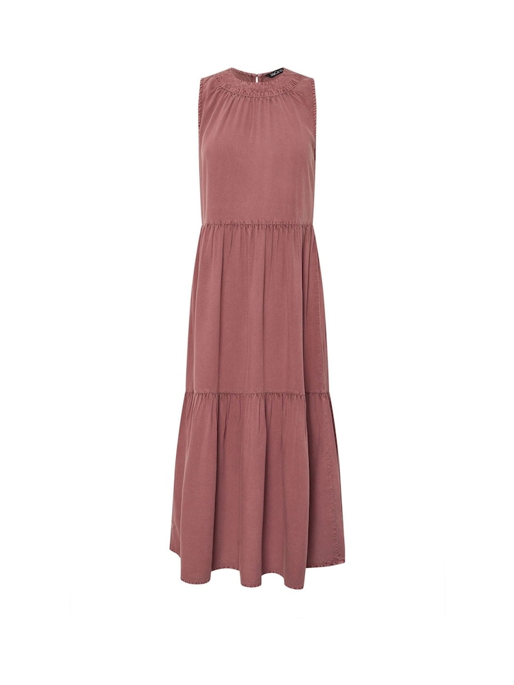 M&Co Red Petite Acid Wash Tassel Detail Maxi Dress - Image 5 of 5