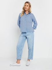 M&Co Blue Petite 100% Cotton Dobby Shirt - Image 2 of 5