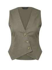 PixieGirl Petite Green Asymetric Button 100% Cotton Waistcoat - Image 5 of 5