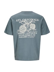 JACK & JONES Blue Graphic Back Print Tee - Image 1 of 4