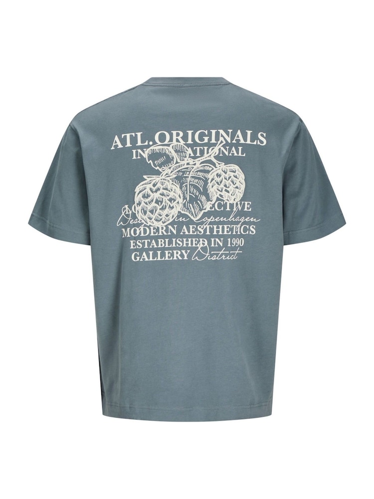 JACK & JONES Blue Graphic Back Print Tee - Image 1 of 4
