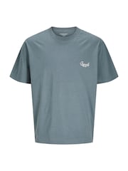 JACK & JONES Blue Graphic Back Print Tee - Image 2 of 4