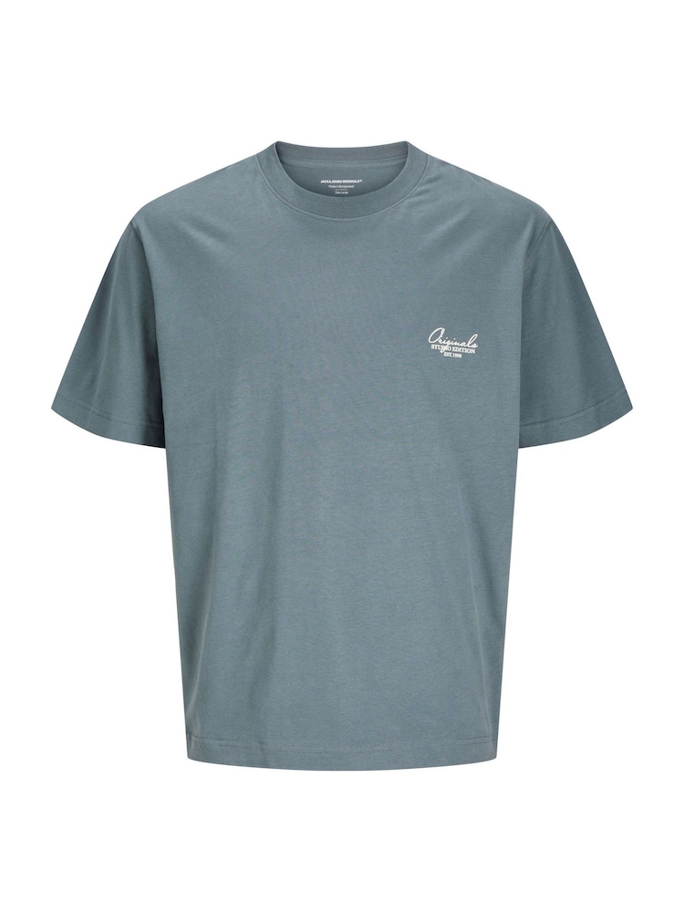 JACK & JONES Blue Graphic Back Print Tee - Image 2 of 4