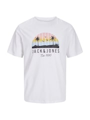 JACK & JONES Black 2 Pack Short Sleeve Printed T- Shirts - Image 2 of 3