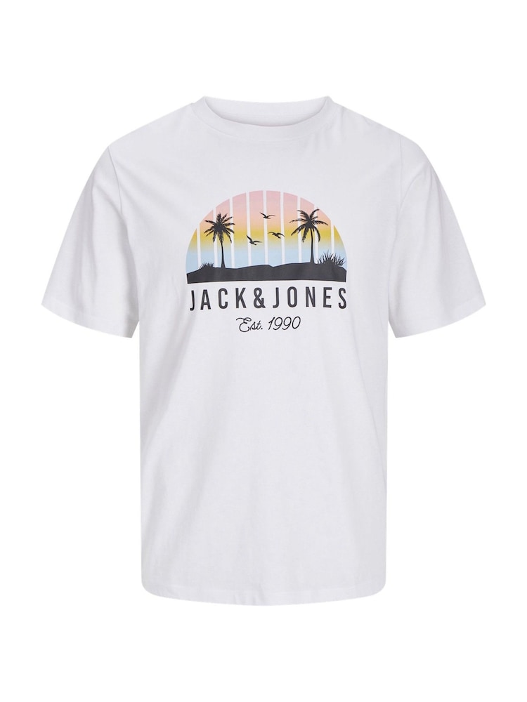 JACK & JONES Black 2 Pack Short Sleeve Printed T- Shirts - Image 2 of 3