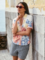 Black/White Pull On Gingham Shorts - Image 1 of 6