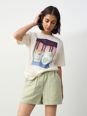 Green Pull On Gingham Shorts - Image 1 of 7