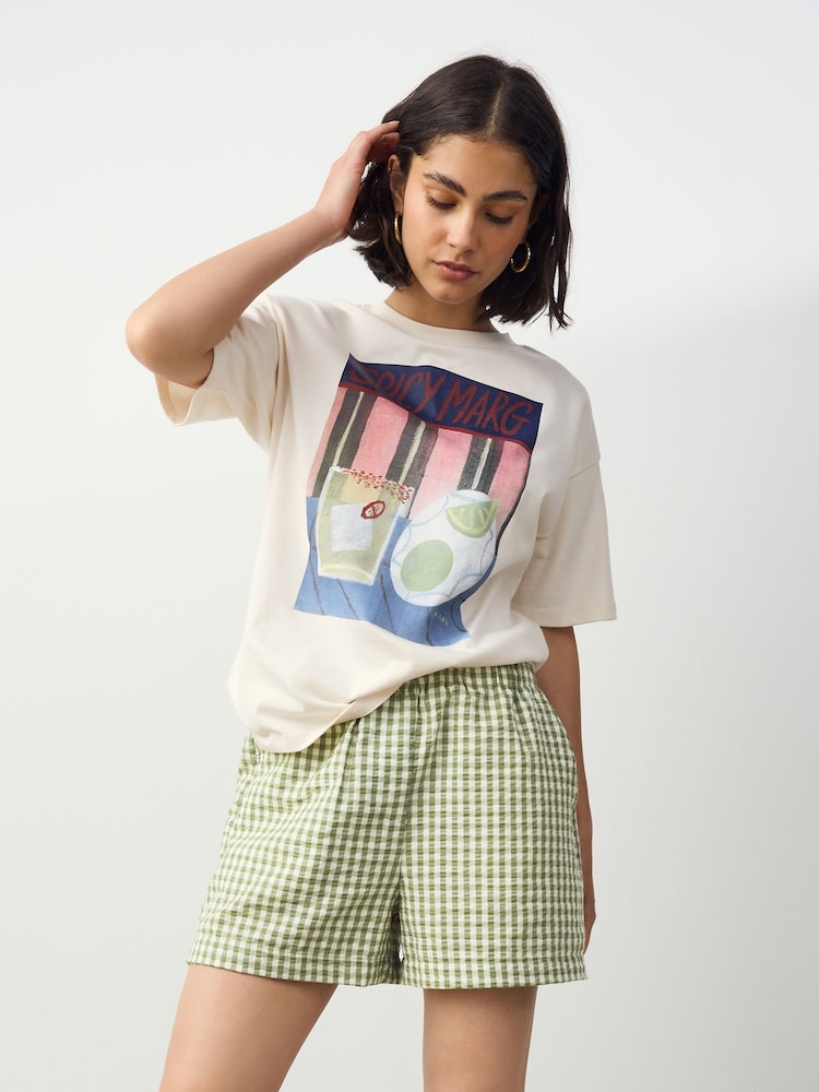 Green Pull On Gingham Shorts - Image 1 of 7