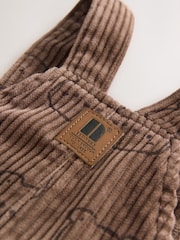 Brown Bear Print Corduroy Dungarees (3mths-7yrs) - Image 4 of 6