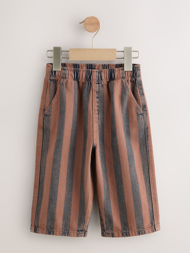 Rust Brown Stripe Pull On Wide Trousers (3mths-7yrs) - Image 1 of 4 Rust Brown Stripe Pull On Wide Trousers (3mths-7yrs) - Image 1 of 4