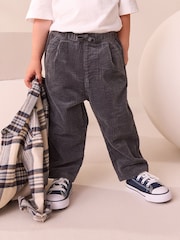 Charcoal Grey Textured Corduroy Pull On Trousers (3mths-7yrs) - Image 1 of 8