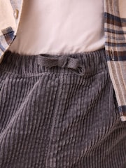 Charcoal Grey Textured Corduroy Pull On Trousers (3mths-7yrs) - Image 4 of 8