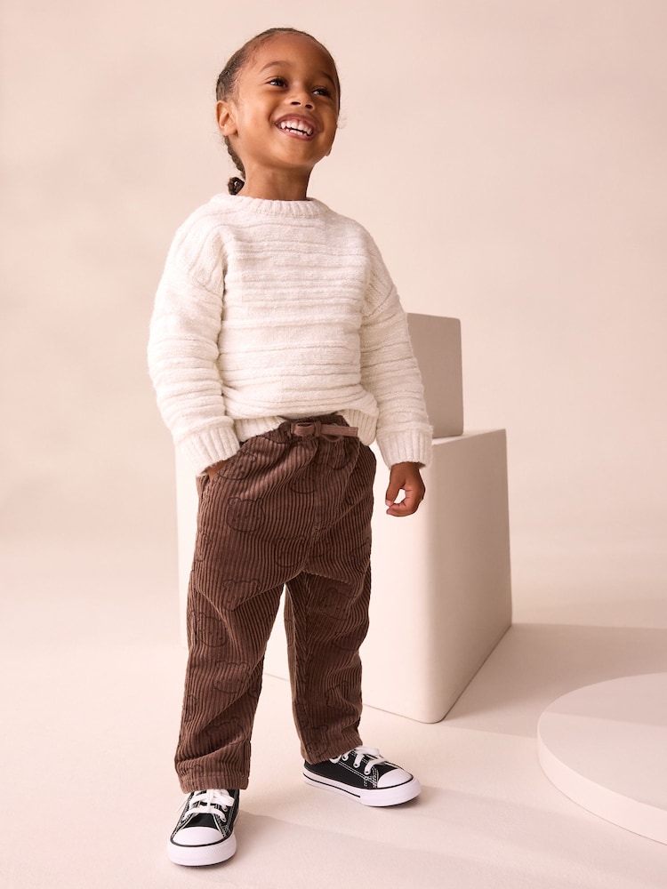Brown Bear Print Corduroy Pull On Trousers (3mths-7yrs) - Image 2 of 8