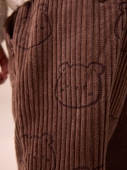 Brown Bear Print Corduroy Pull On Trousers (3mths-7yrs) - Image 4 of 8