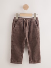 Brown Bear Print Corduroy Pull On Trousers (3mths-7yrs) - Image 5 of 8
