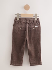 Brown Bear Print Corduroy Pull On Trousers (3mths-7yrs) - Image 6 of 8