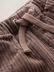Brown Bear Print Corduroy Pull On Trousers (3mths-7yrs) - Image 7 of 8