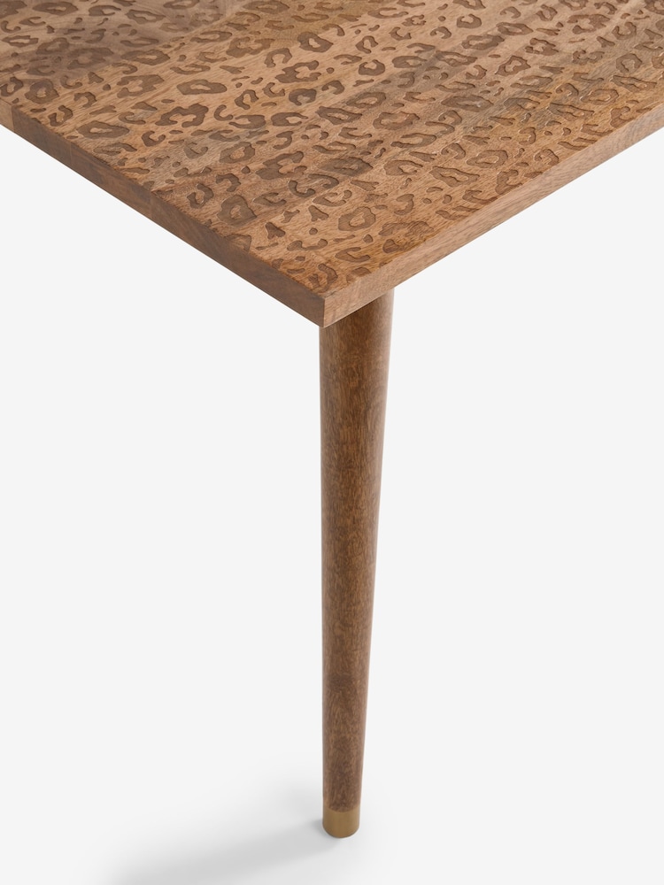 Rockett St George Mango Wood Leopard Print 6 Seater Fixed Dining Table - Image 7 of 7 Rockett St George Mango Wood Leopard Print 6 Seater Fixed Dining Table - Image 7 of 7