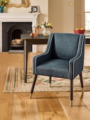 Nina Campbell Clabon Indigo Blue Rosebury Dining Chair - Image 1 of 8