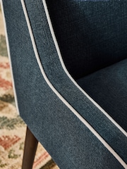 Nina Campbell Clabon Indigo Blue Rosebury Dining Chair - Image 2 of 8