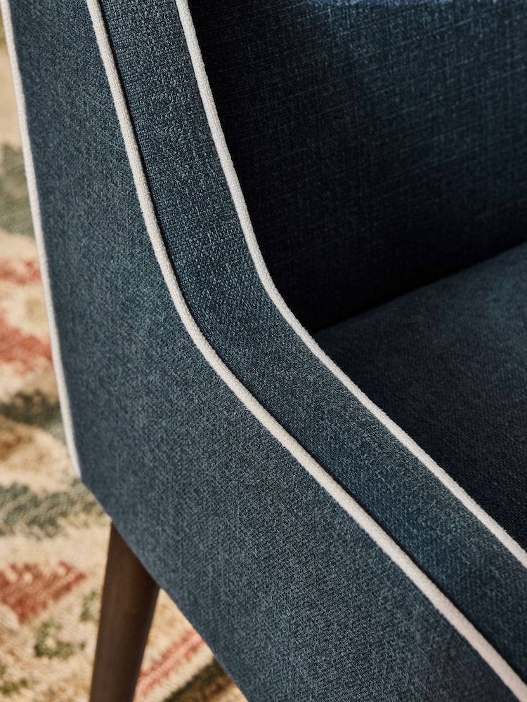 Nina Campbell Clabon Indigo Blue Rosebury Dining Chair - Image 2 of 8