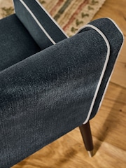 Nina Campbell Clabon Indigo Blue Rosebury Dining Chair - Image 3 of 8