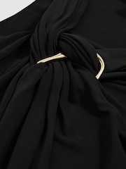 Reiss Navy Eliza Gathered Neck Jersey Midi Dress - Image 6 of 6