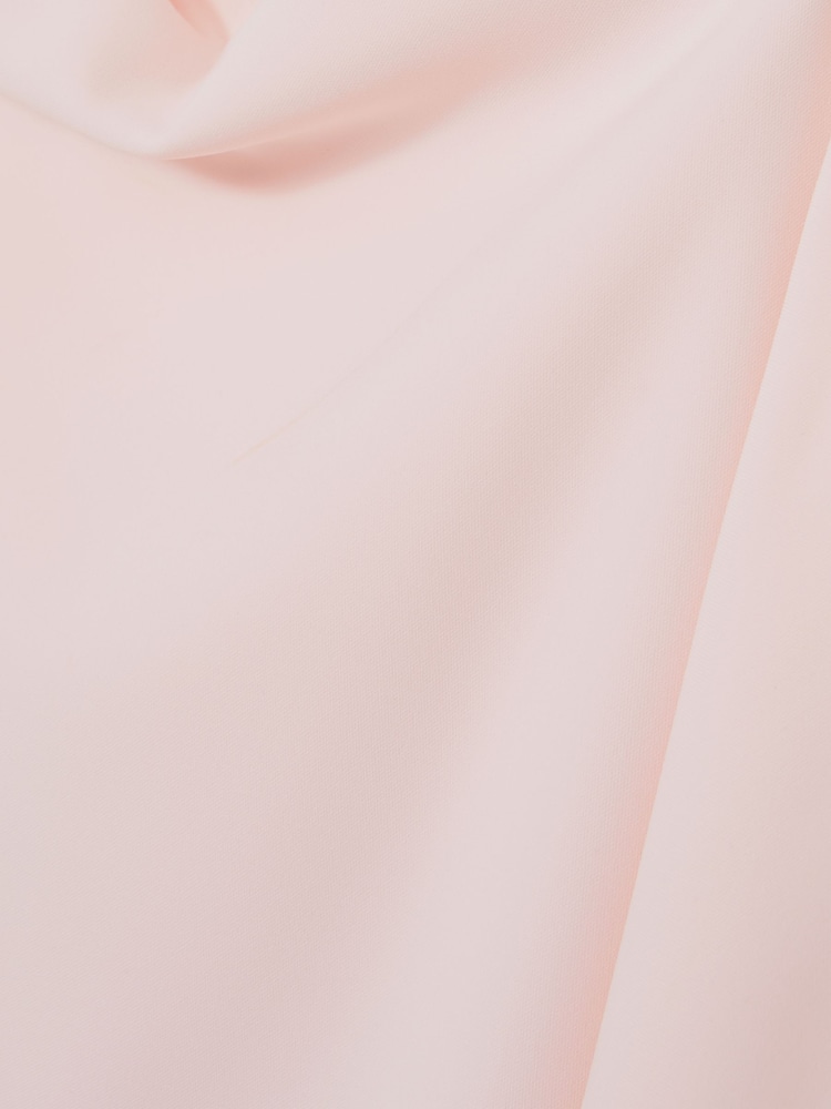 Reiss Pale Pink Petra Draped-Front High-Neck Midi Dress - Image 5 of 5