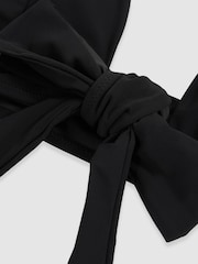 Reiss Black Helena Plunge Tie Halterneck Bikini Top - Image 5 of 5