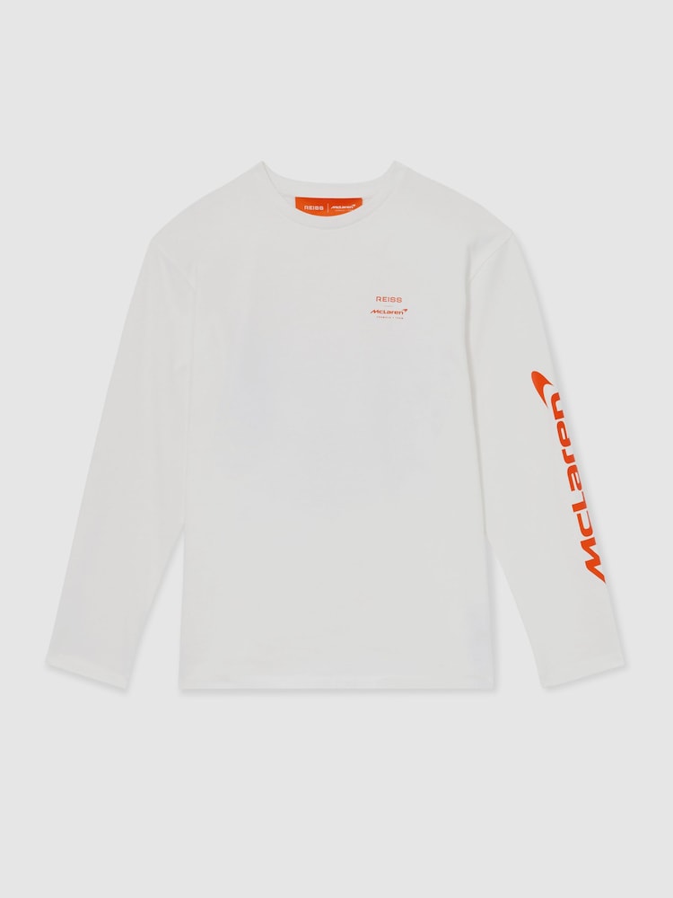 Reiss White Legacy Unisex Fit McLaren F1 Team Tyre-Print T-Shirt - Image 2 of 8
