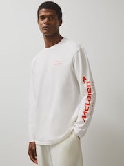 Reiss White Legacy Unisex Fit McLaren F1 Team Tyre-Print T-Shirt - Image 5 of 8