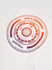 Reiss White Legacy Unisex Fit McLaren F1 Team Tyre-Print T-Shirt - Image 7 of 8