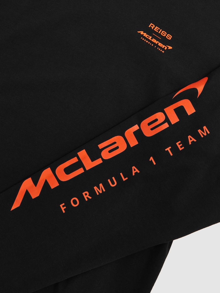 Reiss Black Legacy Unisex Fit McLaren F1 Team Tyre-Print T-Shirt - Image 8 of 8