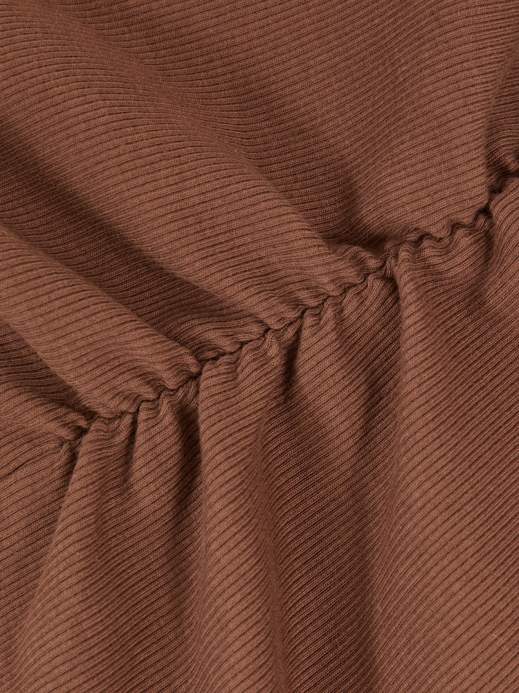 Reiss Toffee Brown Trudy Ribbed Ruched Waist Vest - Image 6 of 6