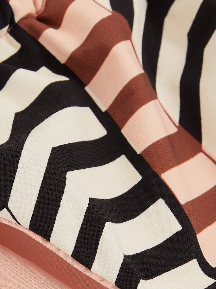 Reiss Black/Brown Kate Chevron Stripe Bikini Bottoms - Image 6 of 6