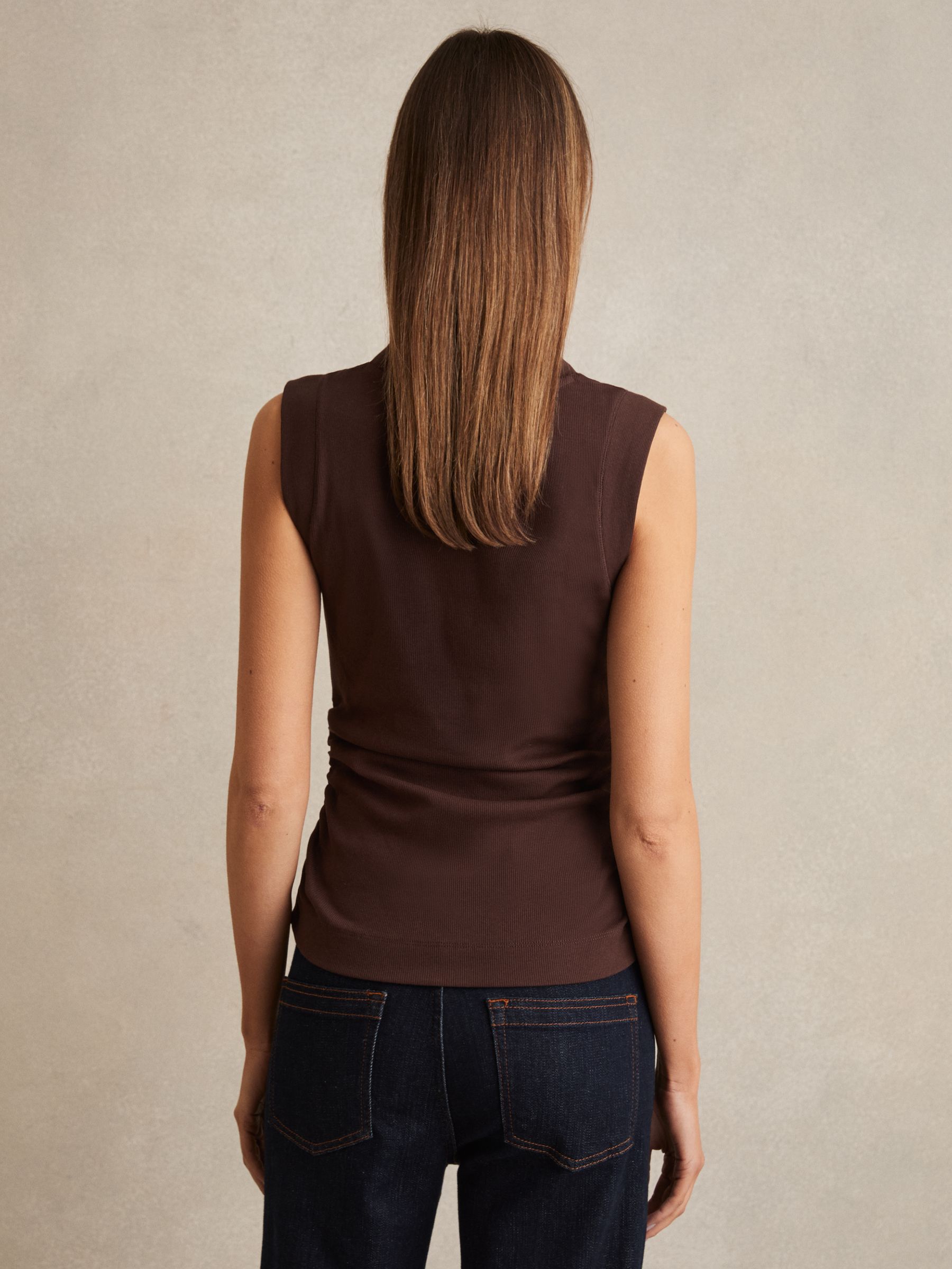 【海外限定】REISSウェストコート☆Trudy Ribbed Ruched Waist V REISS Trudy Ruched Ribbed Tank Top | Bloomingdale's