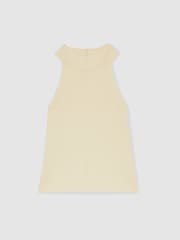 Reiss Ivory Lacey Rib Knit High Neck Vest - Image 2 of 6