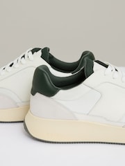 Reiss Off White/Green Emmett Leather Suede Running Trainers - Image 3 of 4