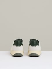 Reiss Off White/Green Emmett Leather Suede Running Trainers - Image 4 of 4