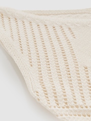 Reiss Ivory Cream Helena Cotton Blend Open Knit Vest - Image 8 of 8