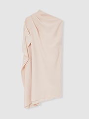 Бледно-розовый - Драпированное платье мини на одно плечо Reiss Ellery - Image 2 of 6