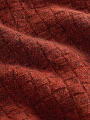 Rust Red Regular Fit Textured Crew Neck Knitted Jumper - Image 2 of 3