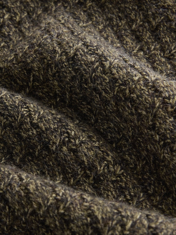 Green Quarter Zip Regular Fit Textured Quarter Zip Neck Jumper - Image 3 of 3
