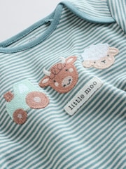 Blue Hamish Long Sleeve Bodysuits 3 Pack - Image 10 of 11