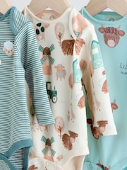 Blue Hamish Long Sleeve Bodysuits 3 Pack - Image 11 of 11
