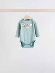 Blue Hamish Long Sleeve Bodysuits 3 Pack - Image 4 of 11