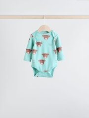 Blue Hamish Long Sleeve Bodysuits 3 Pack - Image 6 of 11